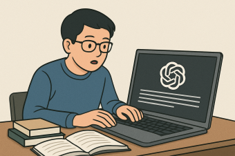 ▲ChatGPT로 과제 하는 학생(사진: ChatGPT 생성)